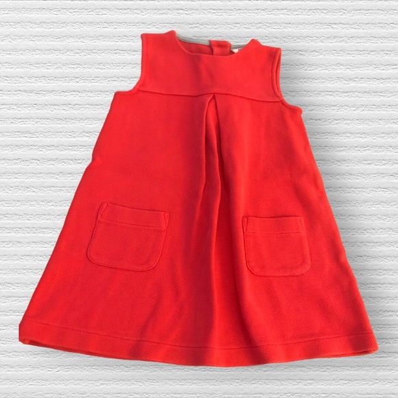 Baby Boden Red Textured Pinnie Dress - Picture 1 of 5